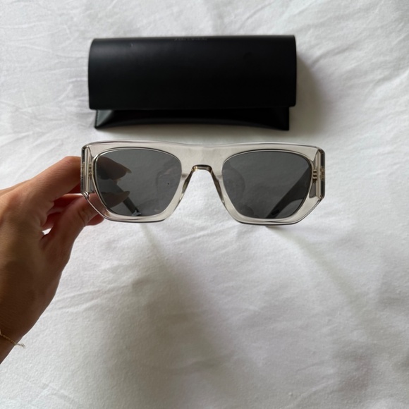 YSL / SAINT LAURENT SUNGLASSES SL 740 TRANSPARENT CREAM, AND BROWN HAVANA - Picture 2 of 6